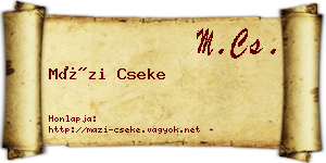 Mázi Cseke névjegykártya
